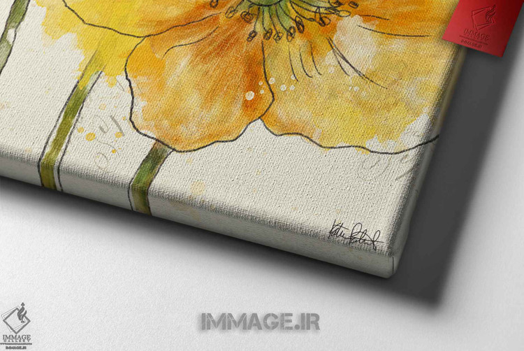 تابلو گل خشخاش های نقاشی شده V