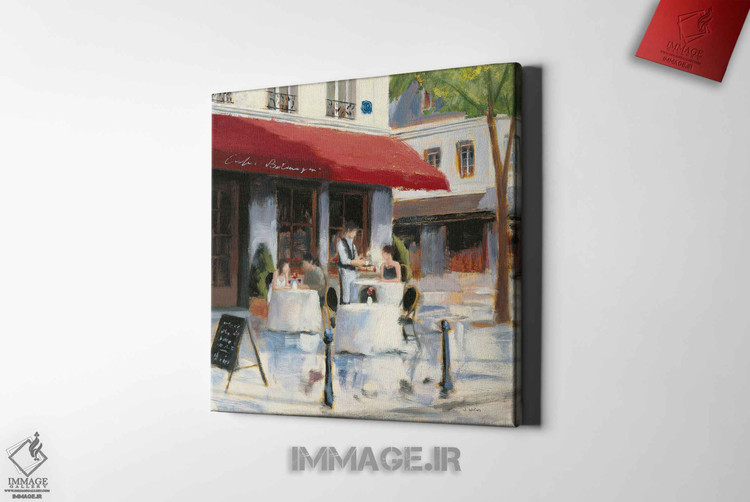 تابلو "استراحت در کافه I" اثر James Wiens، نمایشگر زیباییهای یک کافه فرانسوی