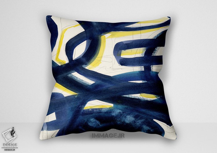 کوسن انتزاعی آبرنگ انتزاعی زرد آبی (BC 1140)
