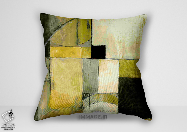 کوسن انتزاعی بلوز قبل از طلوع آفتاب زرد و خاکستری توسط (BC 1143)