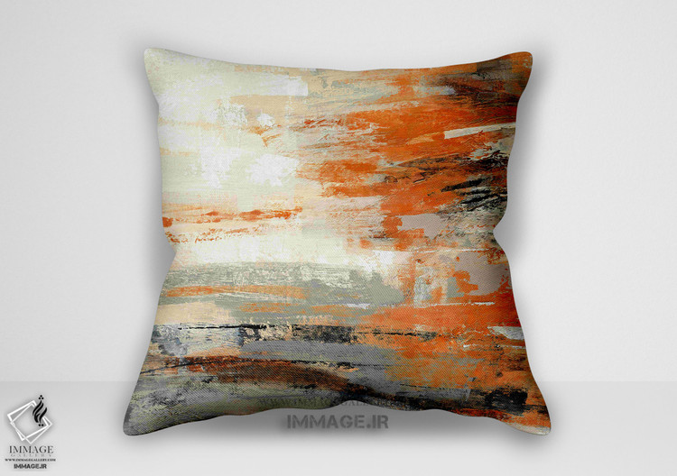 کوسن انتزاعی نارنجی گرد و غبار طلایی (BC 1185)