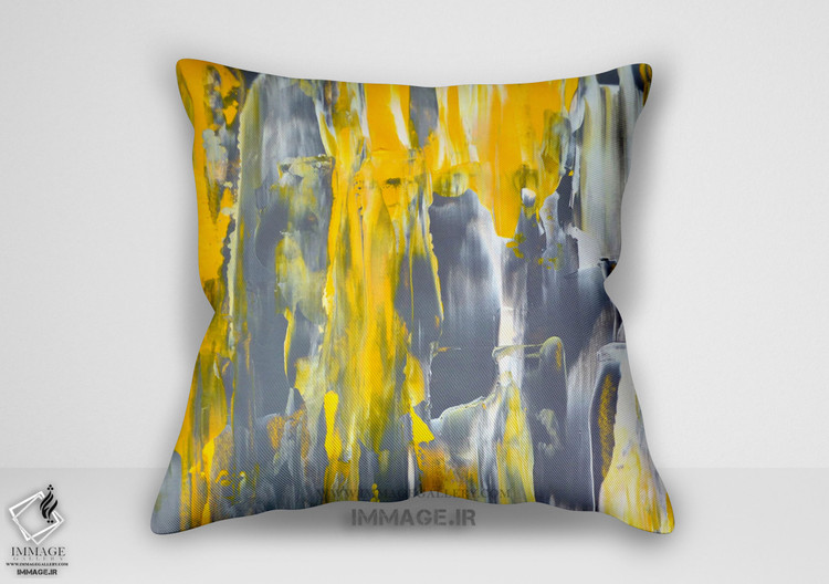 کوسن انتزاعی ادغام خاکستری و زرد چکیده (BC 1195)