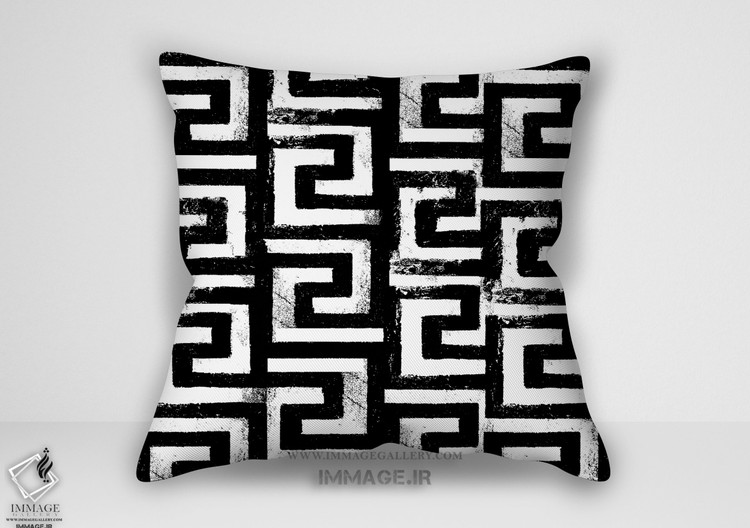 کوسن انتزاعی الگو سیاه و سفید (BC 1208)