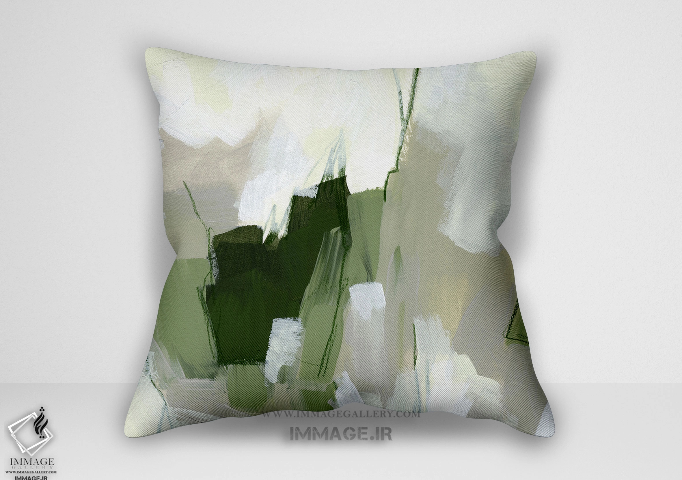 کوسن انتزاعی تکه زمرد توسط ژوئن اریکا وس نقاشی (BC 1217)