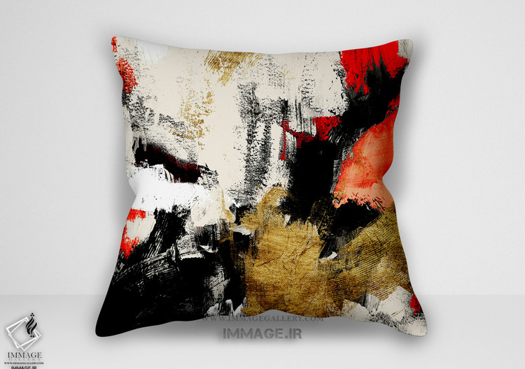 کوسن انتزاعی Borgesکلاژ طلایی خنثی از ویکتوریا بورگس (BC 1259)