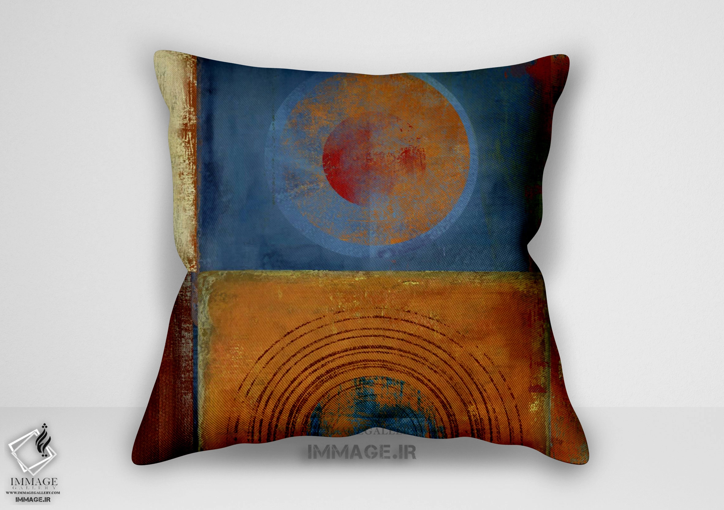 کوسن انتزاعی اربیس نارنجی و آبی (BC 1526)