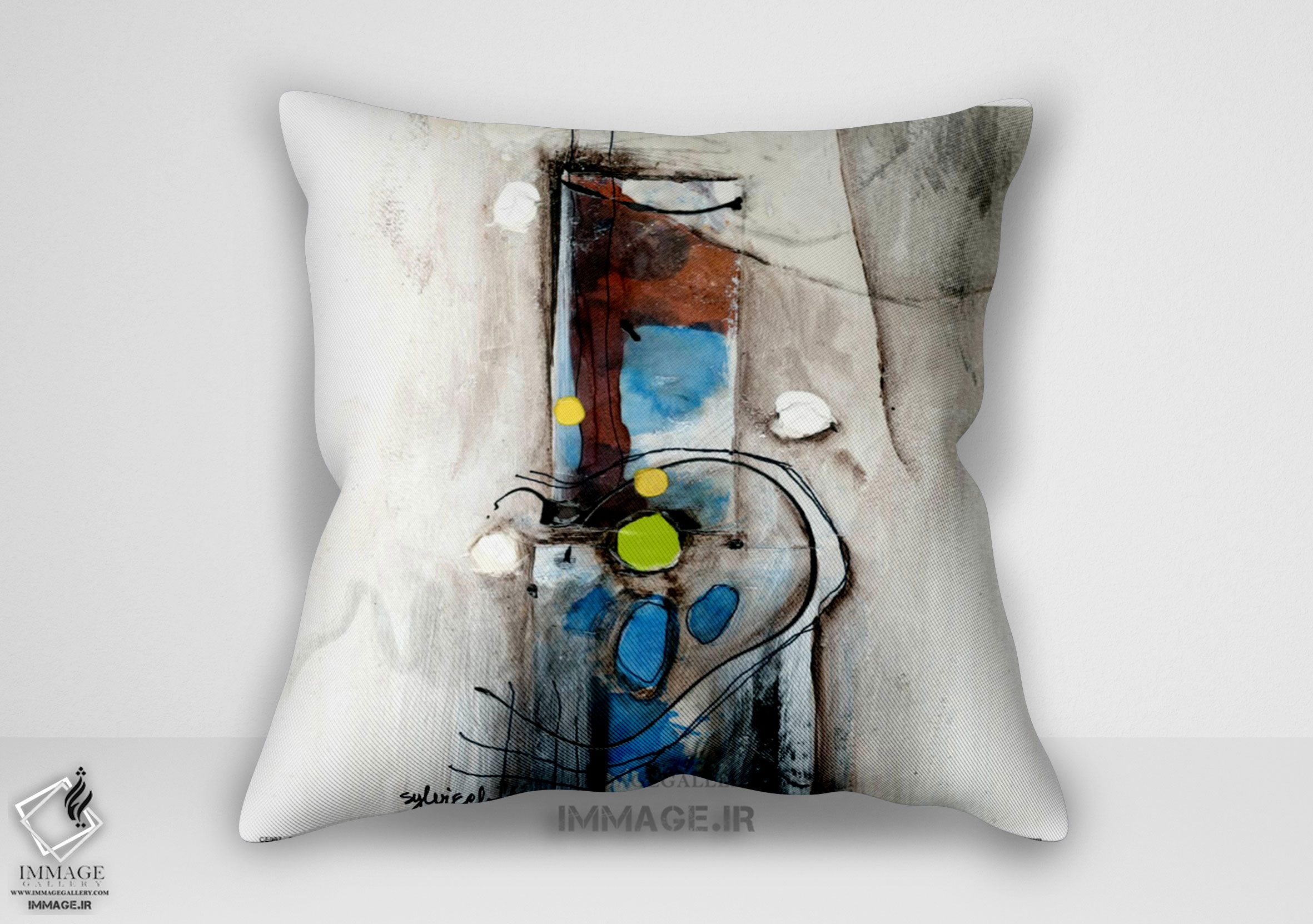 کوسن انتزاعی پنج قلوها جزئیات را شرح می دهند (BC 1542)