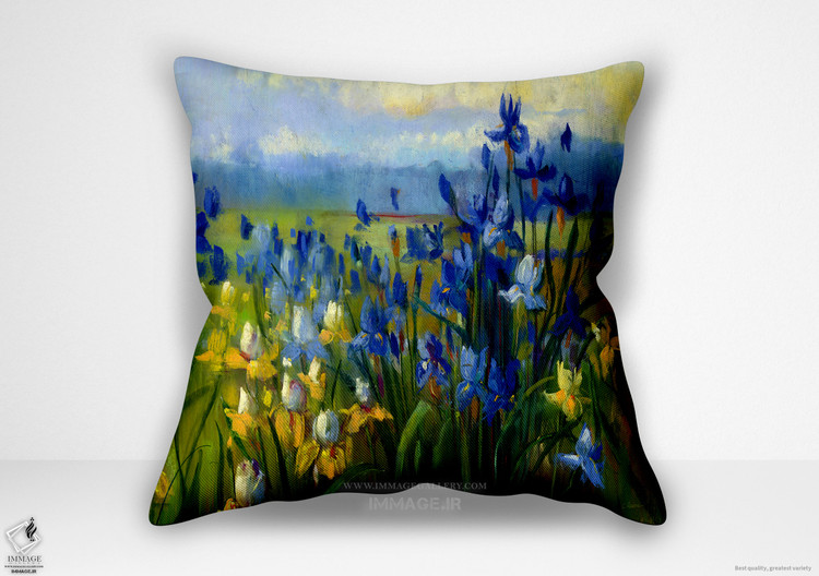 کوسن گل میدان گل آبی و زرد اثر کارول روان (WA 1733)