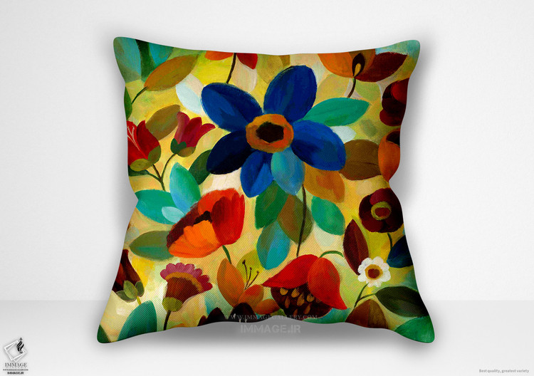 کوسن گل تابستانی پر از گل های رنگارنگ دوم اثر سیلویا واسیلوا (WA 1806)