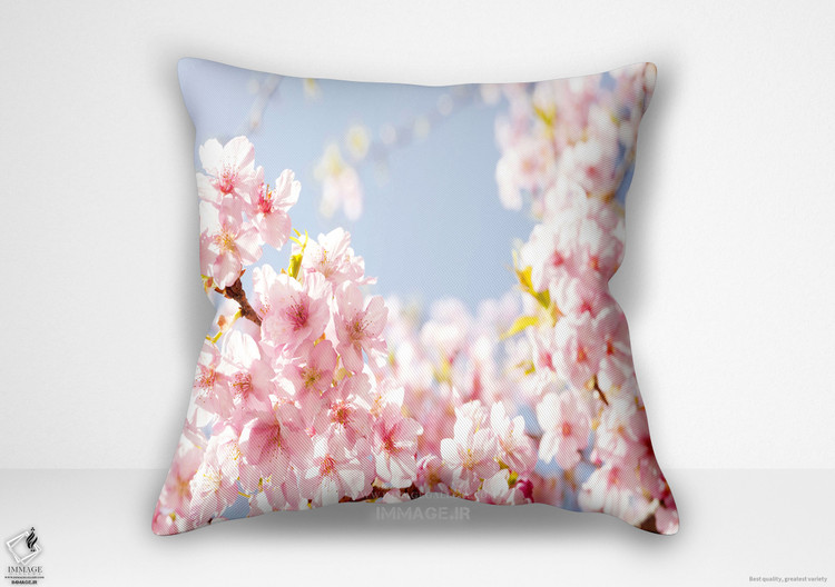 کوسن گل ، عکس پیچیده شده با شکوفه های گیلاس (BC 1782)