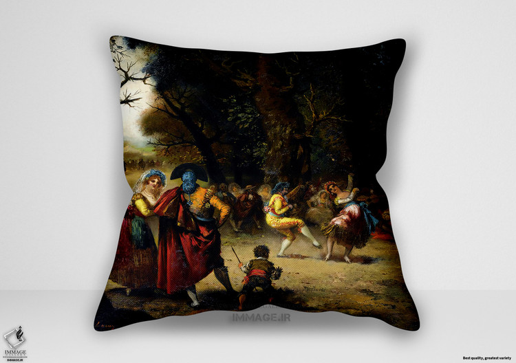 کوسن نقاشی کلاسیک ، موزه ایی رقص در مزرعه رقص روستایی اوخنیو لوکاس وییامیل (art 1243)