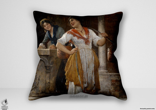 کوسن نقاشی کلاسیک ، موزه ایی اثر اوژن فون بلاس ایتالیایی ۱۸۴۳ ۱۹۳۱ ۲۲ (art 1296)