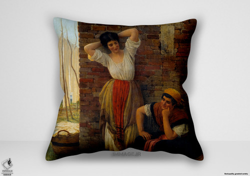 کوسن نقاشی کلاسیک ، موزه ایی اثر یوجین فون بلاس ایتالیایی ۱۸۴۳ ۱۹۳۱ ۳۲ (art 1306)