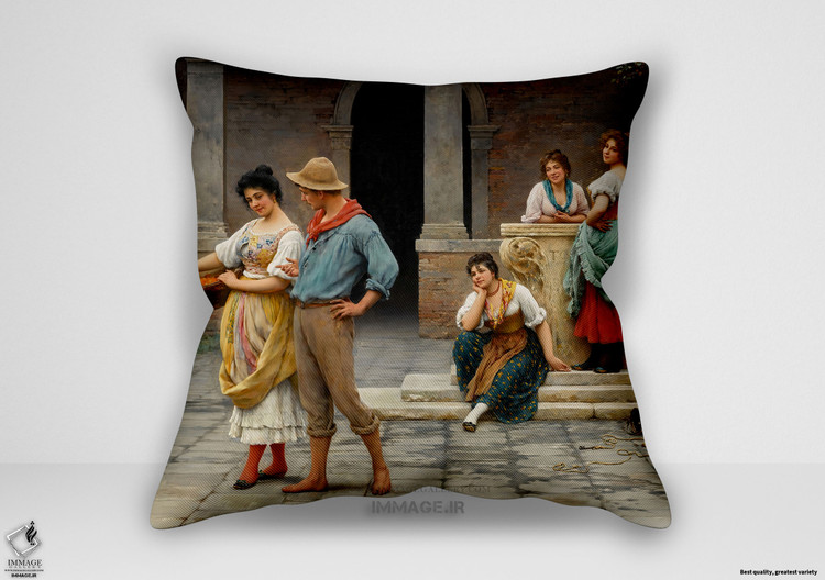 کوسن نقاشی کلاسیک ، موزه ایی اثر یوجین فون بلاس ایتالیایی ۱۸۴۳ ۱۹۳۱ ۵۹ (art 1333)