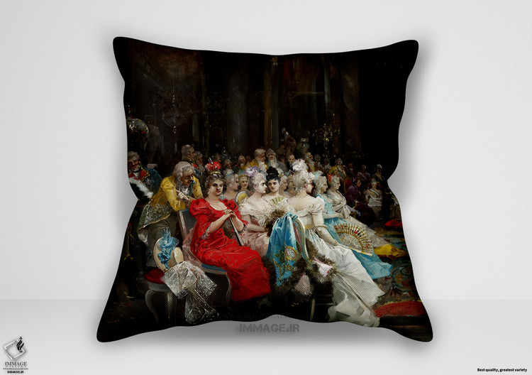 کوسن نقاشی کلاسیک ، موزه ایی رقص در کاخ ۱۸۹۴ اثر اوخنیو لوکاس ویلامیل (art 1363)