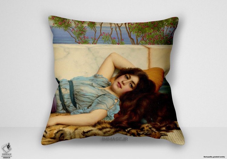 کوسن نقاشی کلاسیک ، موزه ایی جان ویلیام گادوارد انگلیسی ۱۸۶۱ ۱۹۲۲ شیطنت و آرامش ۱۹۰۹ (art 1434)