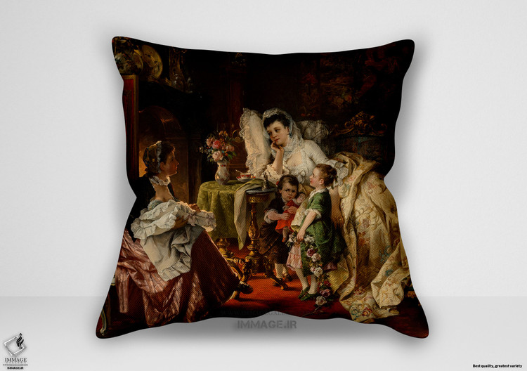 کوسن نقاشی کلاسیک ، موزه ایی مادر جدید اثر کارل ه رف ر (art 1624)