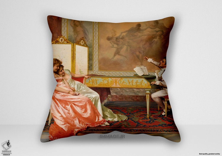 کوسن نقاشی کلاسیک ، موزه ایی اجرای موسیقی ۳ (art 1639)