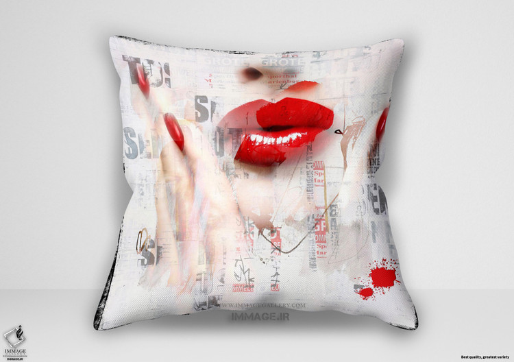 کوسن مدرن لب های قرمز اثر بیکر میکا (AC 0265)