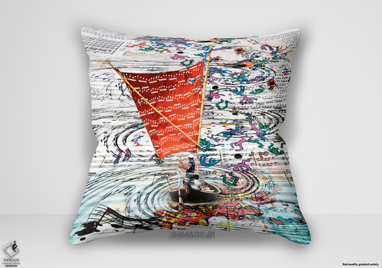 کوسن مدرن یادداشت هایی در بادبان ها اثر نقاشی ناشناس (GP 7995)