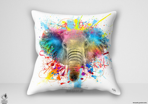 کوسن مدرن Eléphant فیل پاپ سفید اثر موکی (IG 10010)