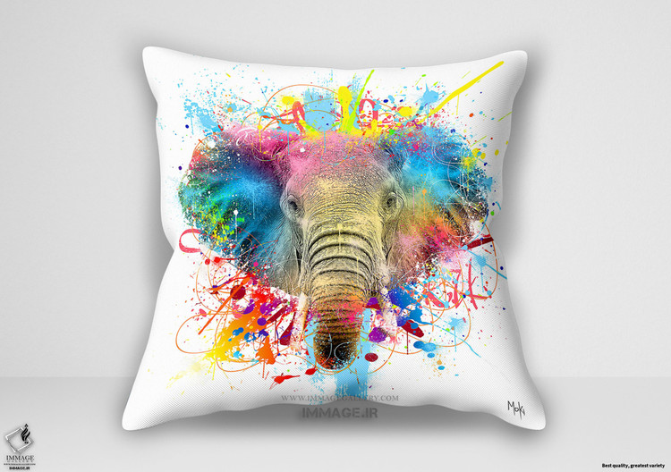 کوسن مدرن Eléphant فیل پاپ سفید اثر موکی (IG 10010)