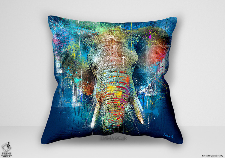 کوسن مدرن Eléphant فیل آبی اثر بینه سیلوین (IG 9882)