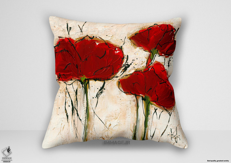 کوسن گل ، خشخاش انتزاعی ۱ اثر زاکر فینت ایزابل (IG 6729)