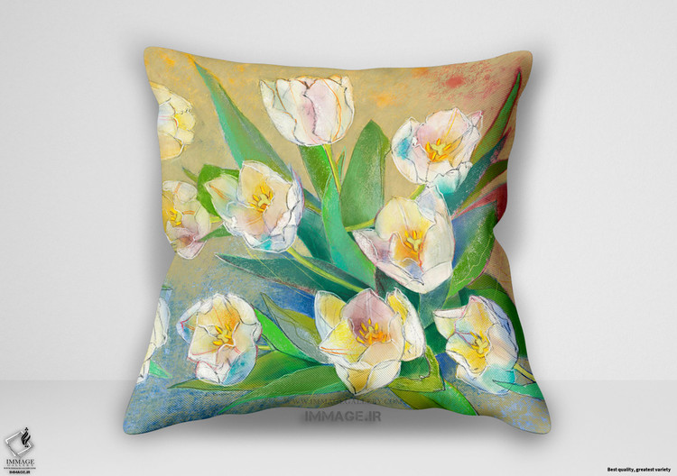 کوسن گل ، Weiße لاله های سفید ۲ اثر بوتمن لوئس (IG 8265)