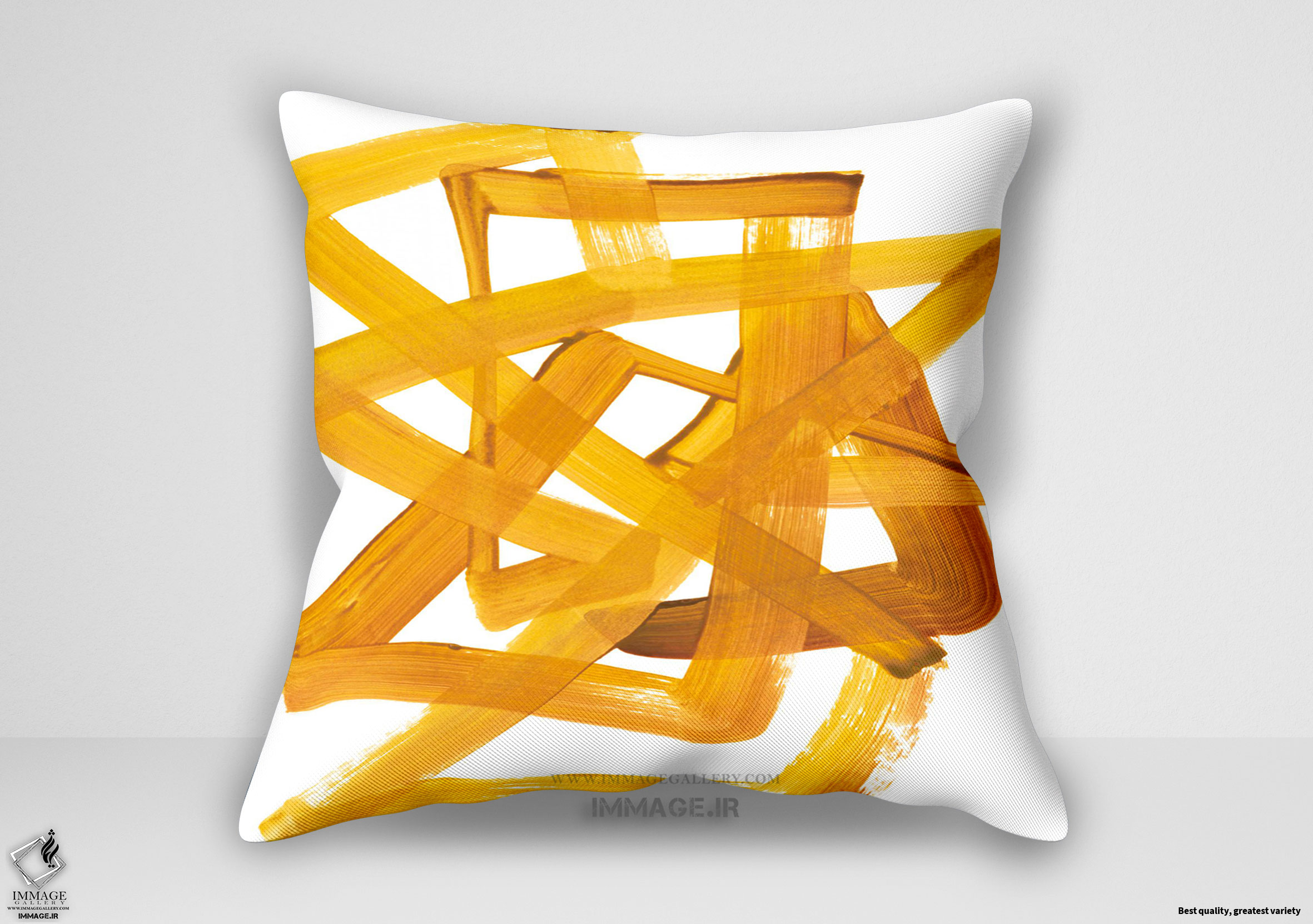 کوسن انتزاعی قلم موی حرکتی ای ام ۳ توسط گلد لورا (AD 4717)