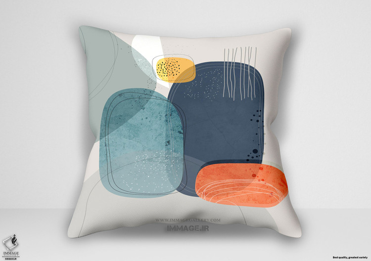 کوسن انتزاعی چهره های سنگی اثر بانرجی ایشیتا (B 4102)