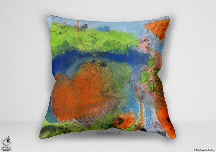 کوسن انتزاعی قلم مو با نخ در ریتم اثر رونده ویت ی س م شتیلد (IG 10034)