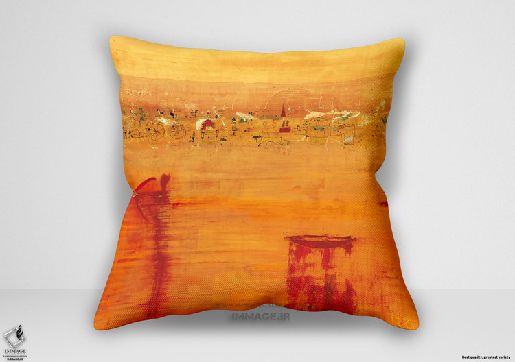 کوسن انتزاعی منظره نارنجی اثر ریشتر آرمگارت ر ز (IG 1399)