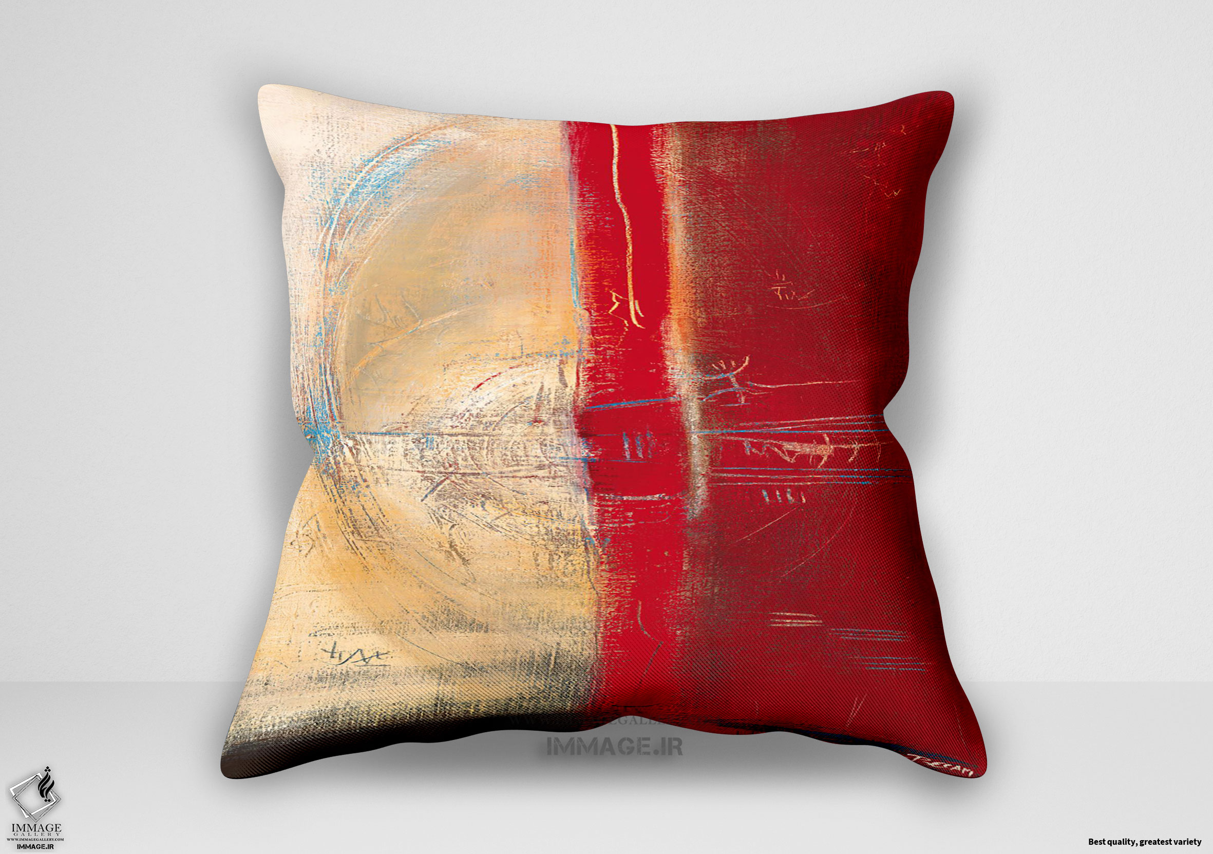 کوسن انتزاعی Bécam خطوط قرمز ۲ اثر بکام کارول (IG 1434)