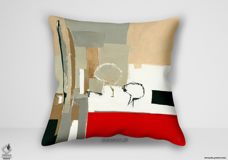 کوسن انتزاعی پروونس سرزمین های سرخ اثر کریستین شوآزی (IG 2317)