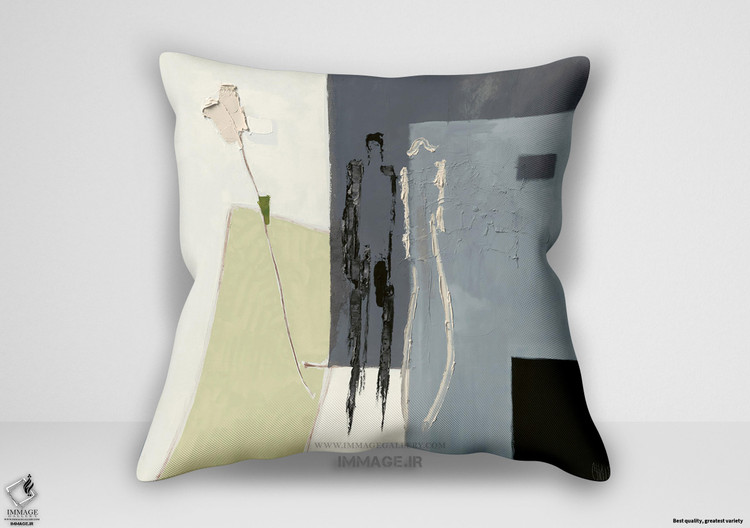 کوسن انتزاعی مثل یک گل سفید توسط کریستین شوآزی (IG 3448)