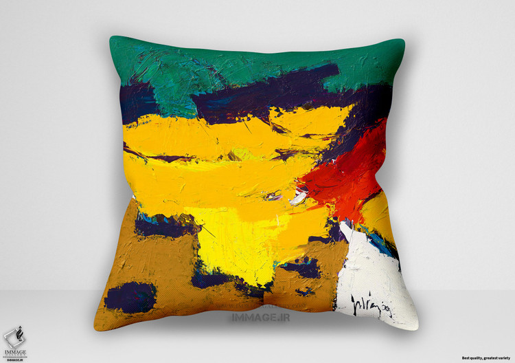 کوسن انتزاعی دشت های زرد اثر یوس فان دن برخ (IG 3910)