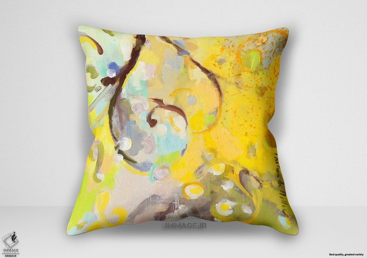کوسن انتزاعی شکوفه زرد اثر مرتیان دی مولر امانوئل (IG 5716)