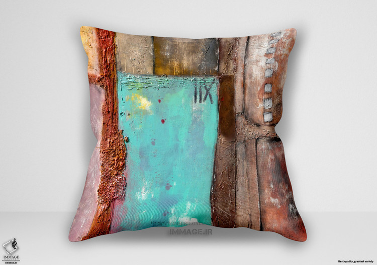 کوسن انتزاعی زنگار و سبز اثر آلبا آندریاس (IG 7892)