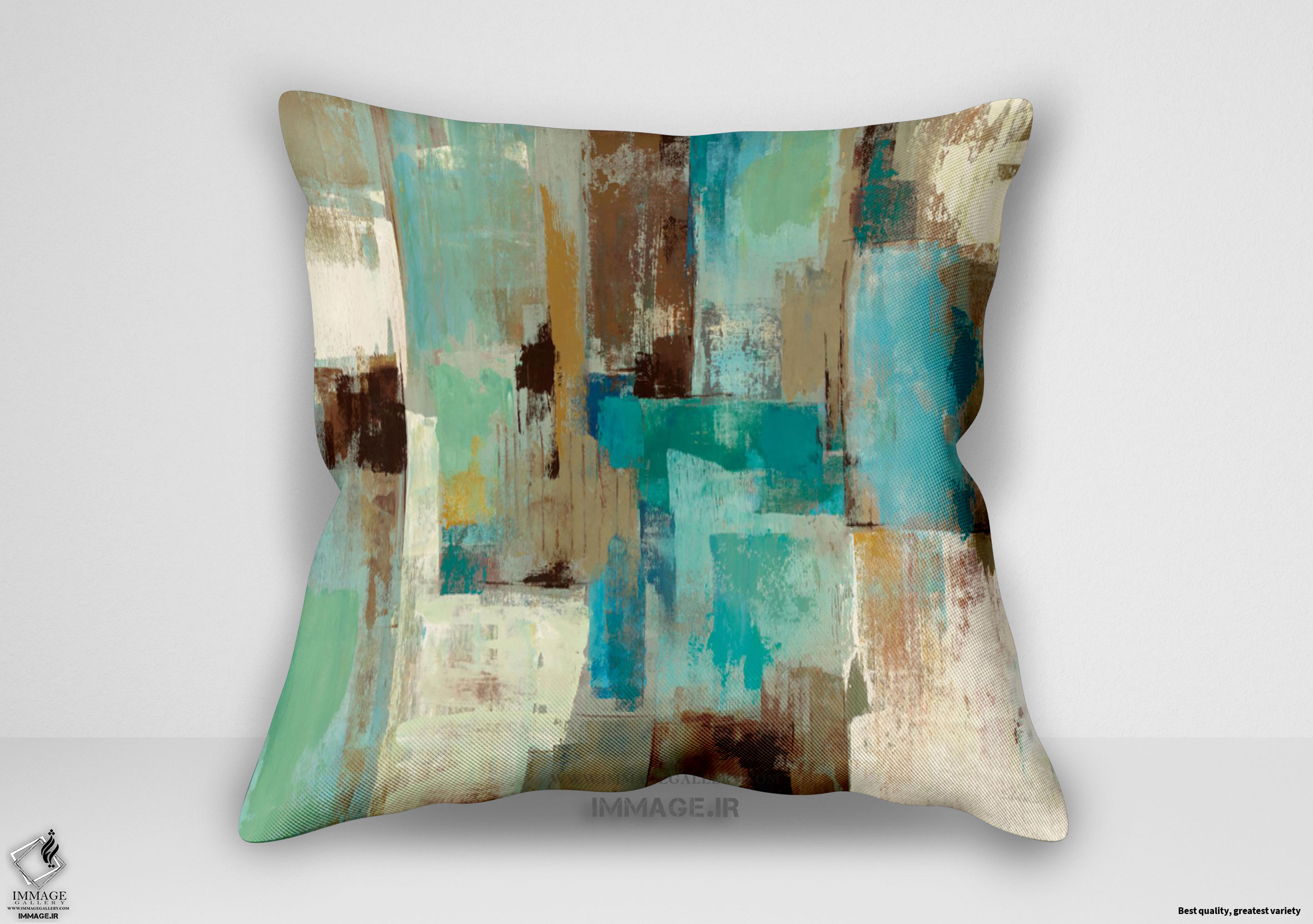 کوسن انتزاعی بازتاب های فیروزه ای و آبی نسخه ۲ اثر واسیلو سیلویا (WA 13702)