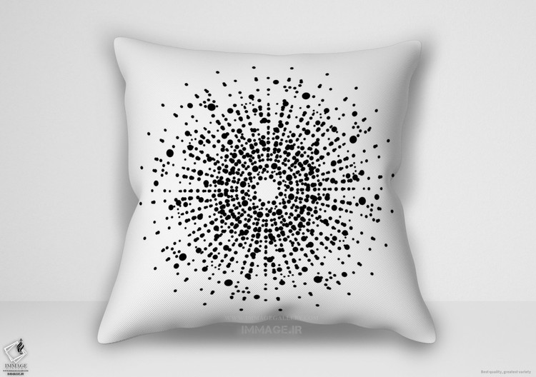 کوسن مینیمال دیوار نگارخانه سیاه سفید نقطه ای اثر فروشگاه طراحی میزی (MN 1311)