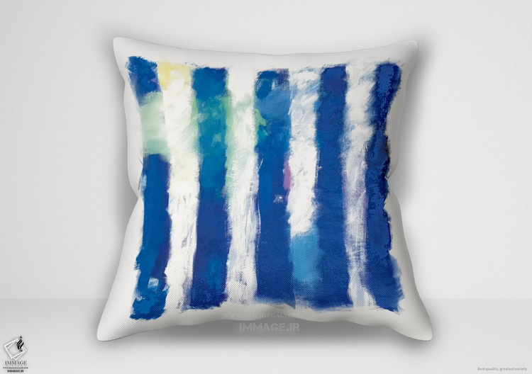 کوسن مینیمال ریتم و رنگ روی سفید اثر مایک شیک (MN 2093)