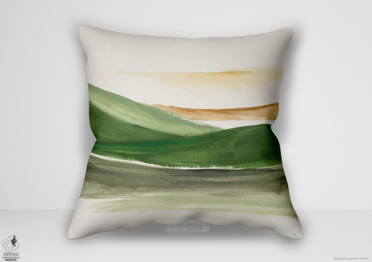 کوسن مینیمال منظره انتزاعی سبز اثر پاتریشیا پینتو (MN 1655)