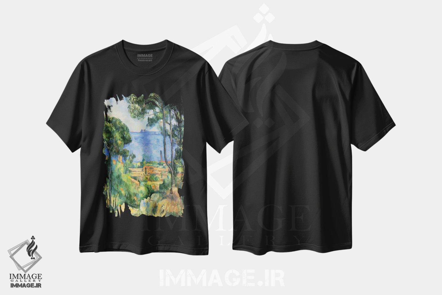 تیشرت طرح دار جنگل درختان، تزئینی اثر پل سزان | فروشگاه ایماژ