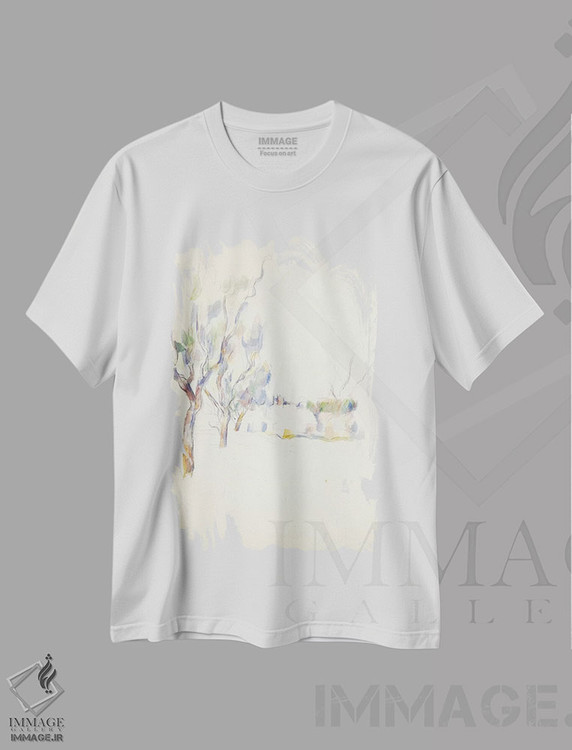 تیشرت طرح دار درختان بادام در پروانس، ۱۹۰۰، هنر فاخر کلاسیک اثر پل سزان | فروشگاه ایماژ