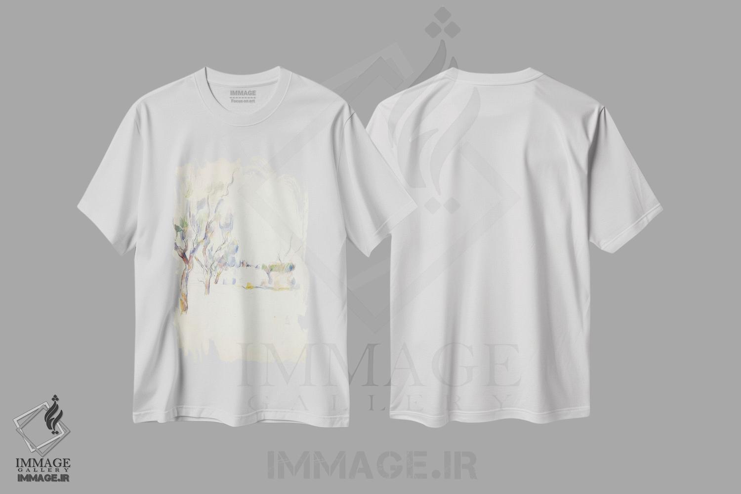 تیشرت طرح دار درختان بادام در پروانس، ۱۹۰۰، هنر فاخر کلاسیک اثر پل سزان | فروشگاه ایماژ