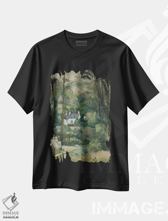 تیشرت طرح دار خانه ها در میان سرسبزی، ۱۸۸۱، مدیوم اثر پل سزان | immage.ir