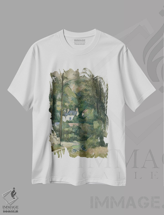 تیشرت طرح دار خانه ها در میان سرسبزی، ۱۸۸۱، مدیوم اثر پل سزان | فروشگاه ایماژ