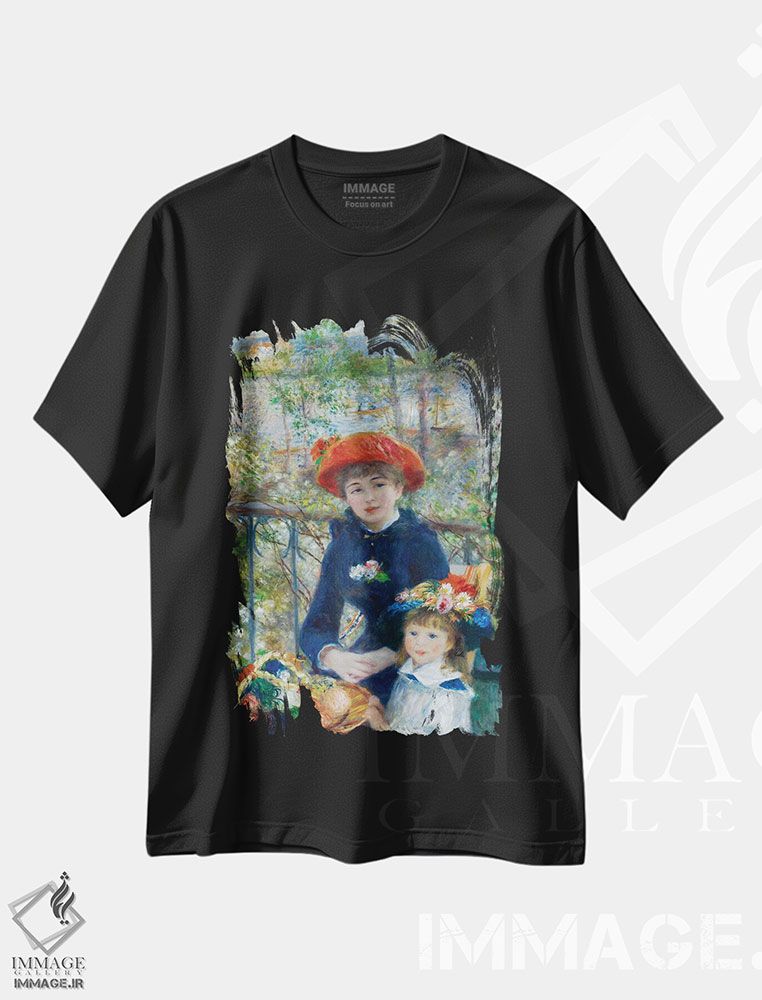 تیشرت طرح دار دو خواهر، ۱۸۸۱، هنر فاخر کلاسیک اثر پیر-اوگوست رنوار | فروشگاه ایماژ
