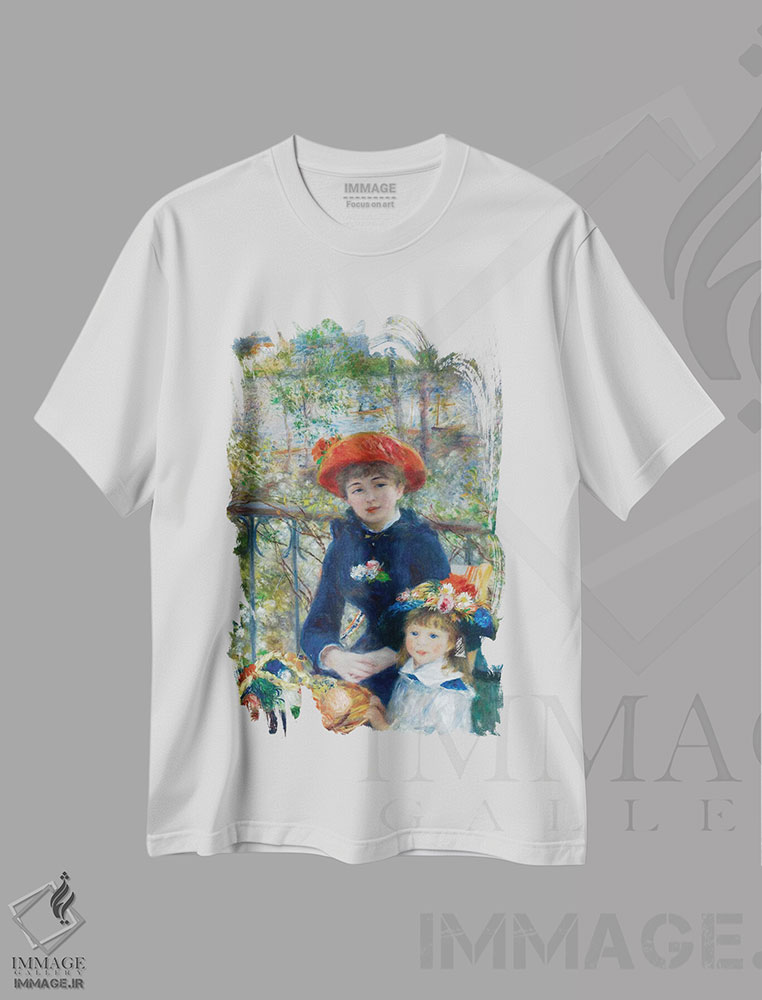 تیشرت طرح دار دو خواهر، ۱۸۸۱، هنر فاخر کلاسیک اثر پیر-اوگوست رنوار | immage.ir